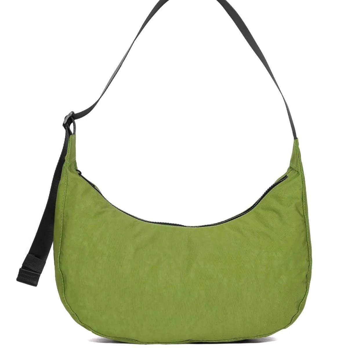 حقيبة كتف من النايلون على شكل هلال للنساء والفتيات حقيبة إبط عصرية محفظة صلبة تحت الإبط وحزام قابل للتعديل للتنقل والاستخدام اليومي