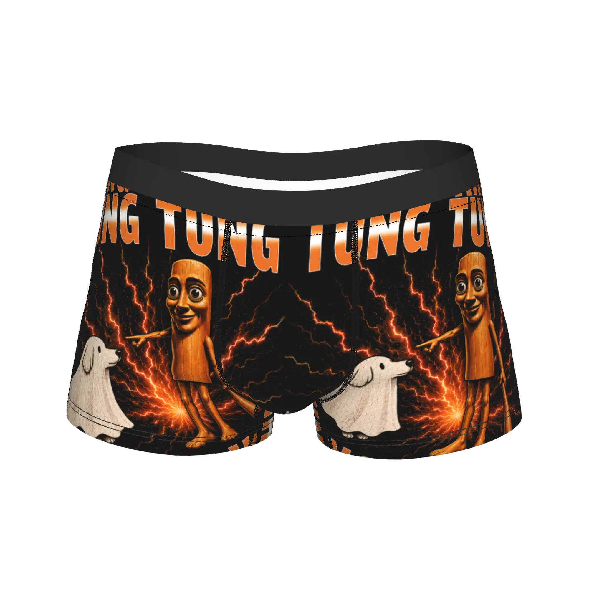 Tung Tung Tung Sahur Calling Dance Halloween Meme Underwear Panties Custom Boxer Brief For Male Pouch Plus Size Boxershorts