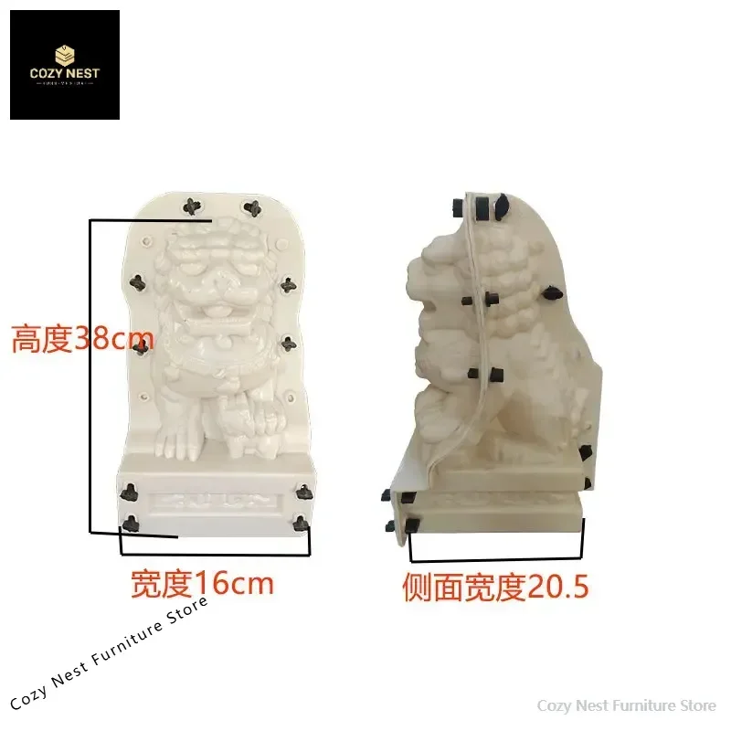 Chinese style full set of cement mold decoration balcony square railing cartoon lion prefabricated ornament