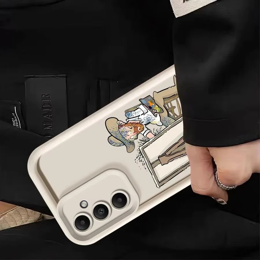 Sky  grassland  eagle Soft Shell Phone Case for Samsung Galaxy A35 A73 A52 A15 A54 A55 A51 A25 A53 A72 A71 A06 Van Gogh Creativi