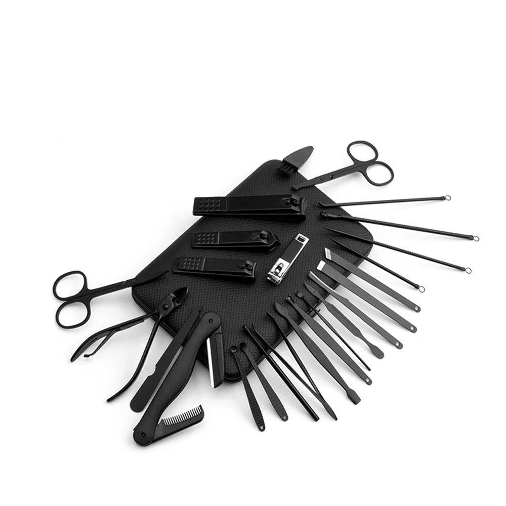 ชุดแต่งเล็บ 10/15/25 PCs ชุดฟังก์ชั่นเต็มรูปแบบ Professional สแตนเลสสตีล Pedicure ชุดกรรไกรตัดเล็บแบบพกพาไอเดียของขวัญ