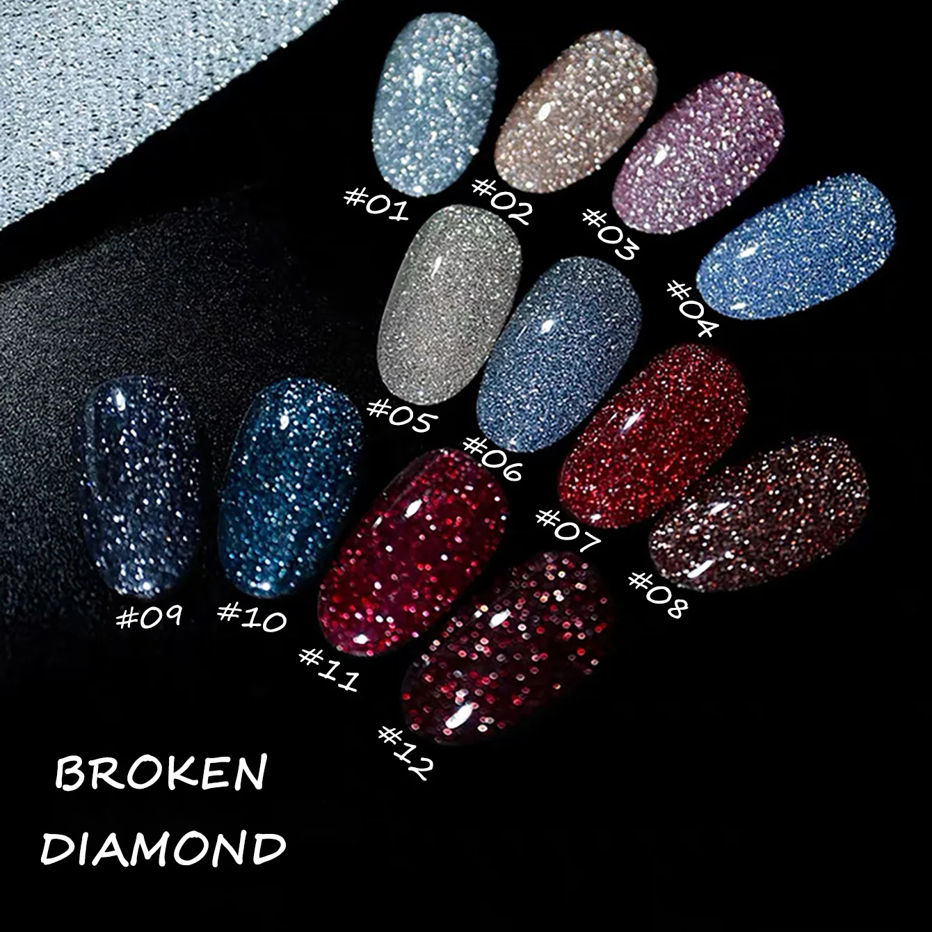 1-12pcs SHAKA Spring Broken Diamond Glue Brown Pink Red Gel Nail Polish 2026 New Atmosphere Essential For Christmas Nail Gel