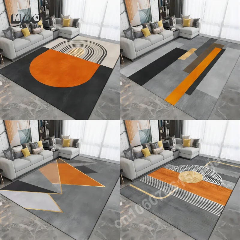 Geometric Carpet for Home Office Decoration Light Luxury Living Room Sofa Coffee Table Area Rugs Washable Anti-Slip Kitchen  Mat