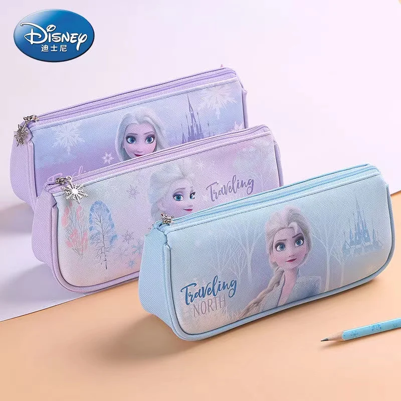 Disney lód i śnieg szczęśliwy pokrowiec na długopis dużą pojemność torba na materiały piśmienne wielofunkcyjna prosta torebka urocze przybory szkolne