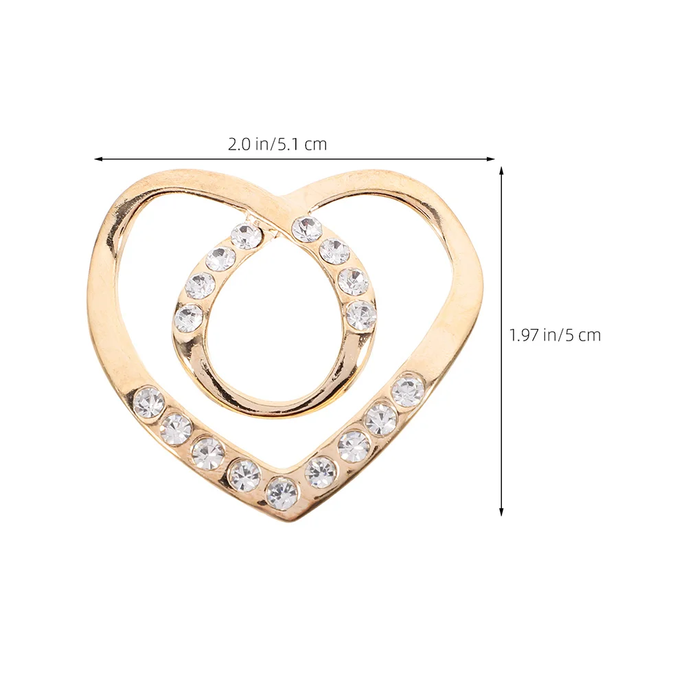 3Pcs Heart Buckle Scarf Ring Clips T Shirt Knot Clip Durable Shawl Fastener Clothes Clip for Women Scarf Rings