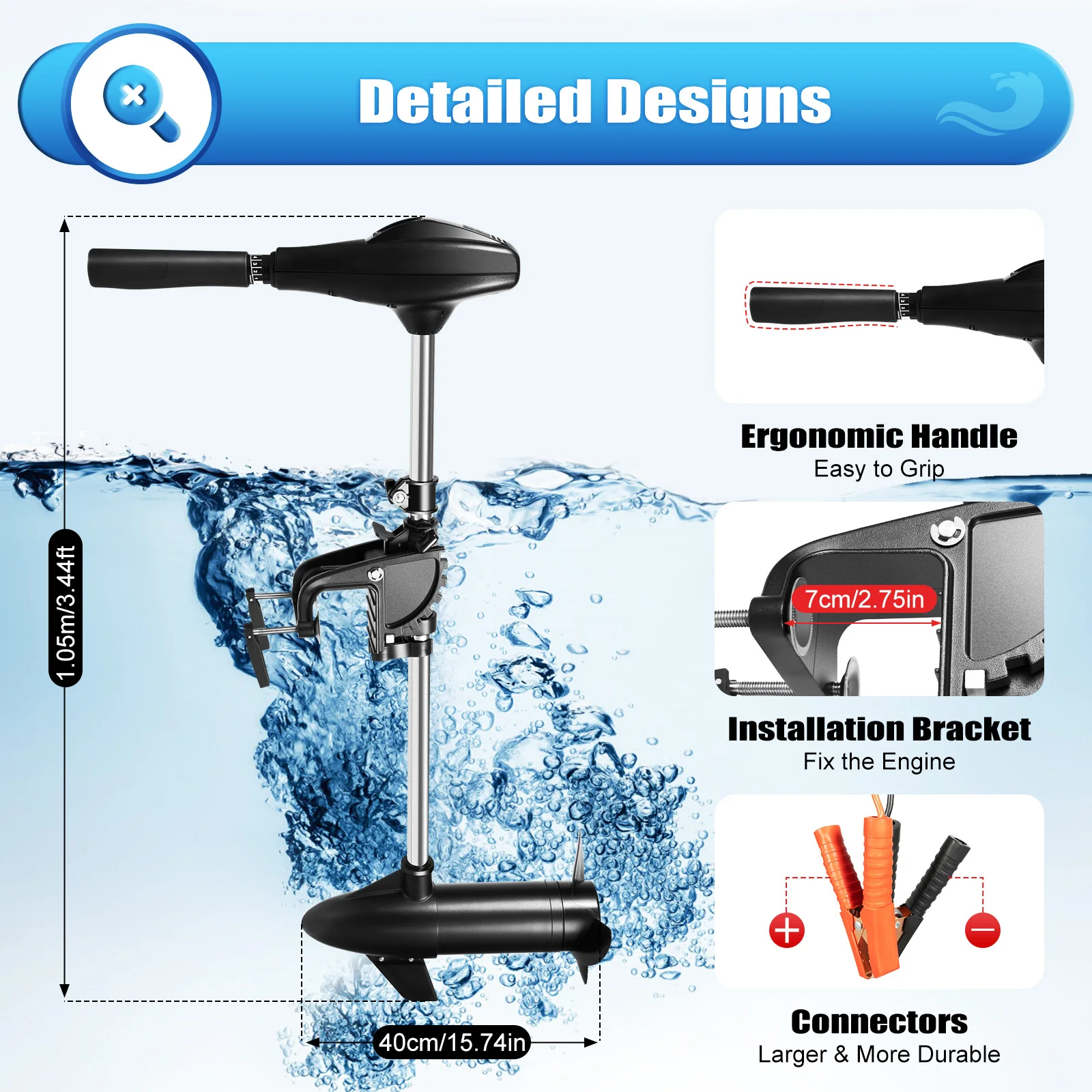 612 واط قوارب محركات خارجية كهربائية عملية صامتة 1700 دورة/دقيقة محرك خارجي كهربائي