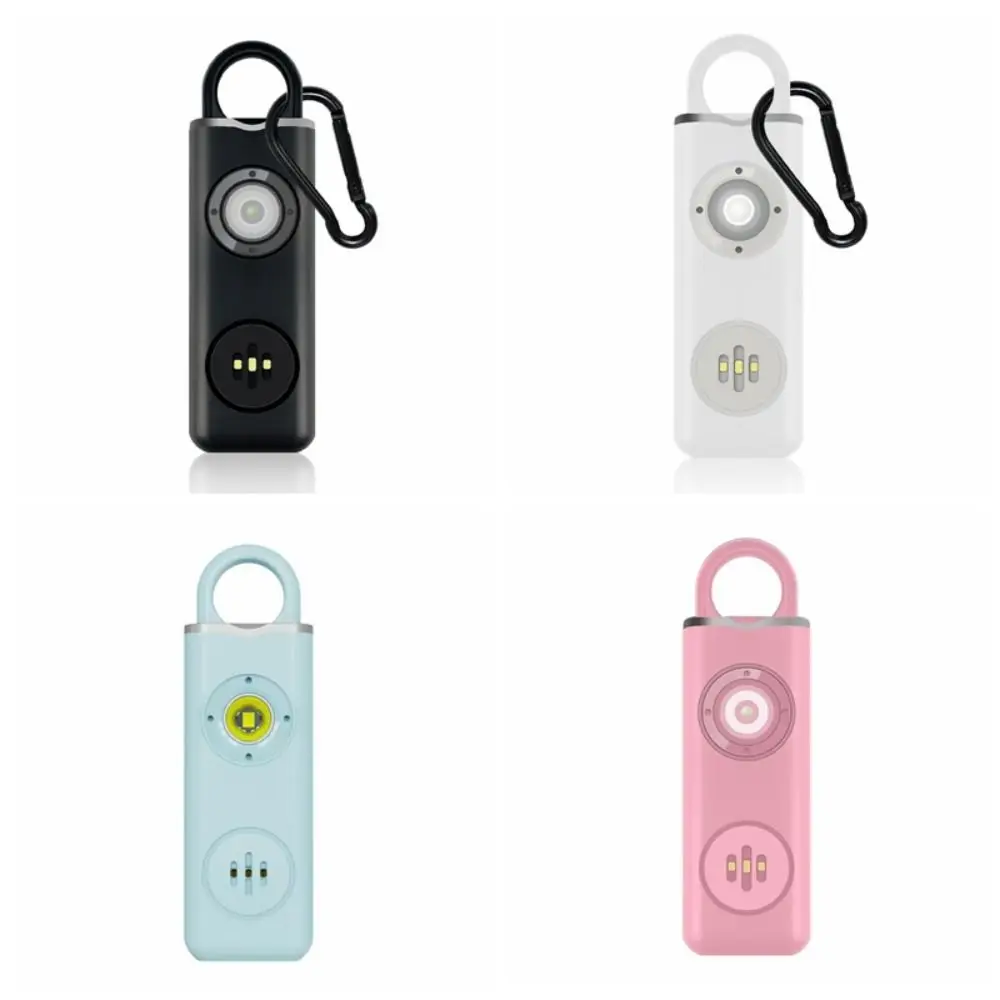 130 High DB Safe Sound Personal Alarm LED Strobe Light with Hanging Hook Portable Alarm Keychain Drop-proof Low Battery Notice