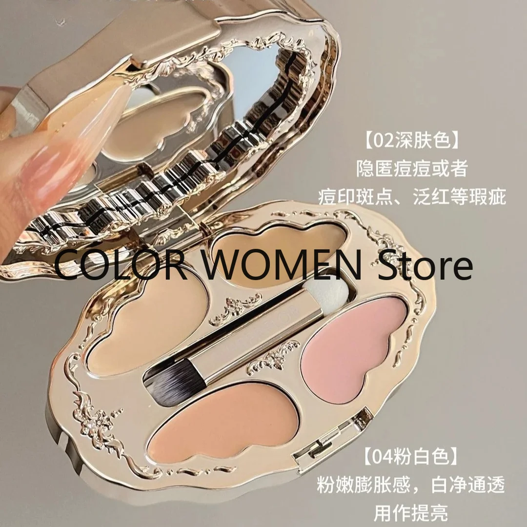 Cheerflor 4-Color Concealer Palette Color-Correct Brighten,Covers Dark Circles & Spots,Flawless Skin in One Palette Base Facial
