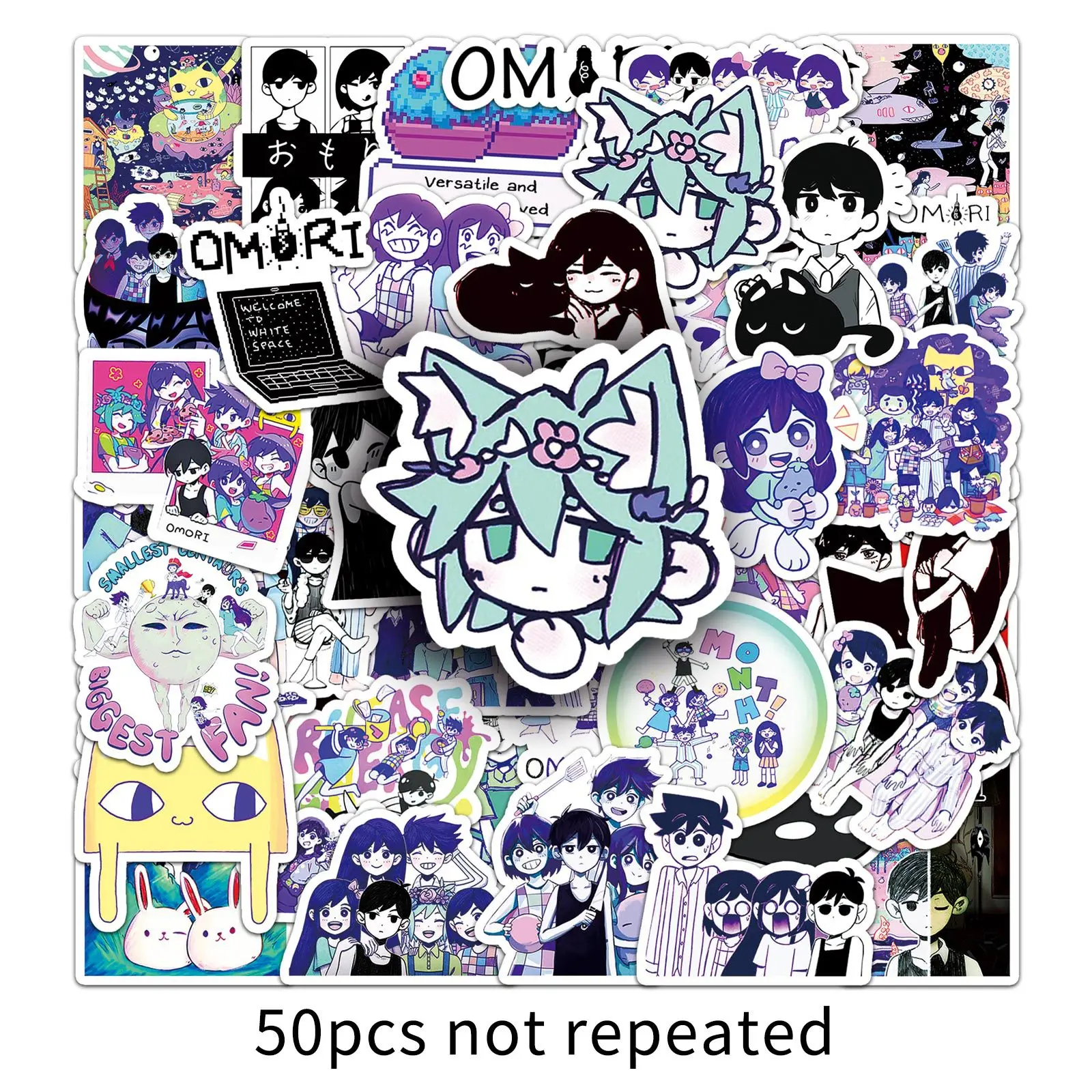 50pcs Omori Horror Game Character Peripheral Creative Cartoon Decoration Notebook Waterproof Stickers