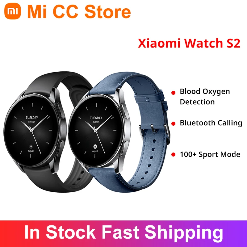 Newest Xiaomi Watch S2 AMOLED Screen 100 Sport Mode 42mm/46mm Bluetooth Calling SpO2 Smartwatch