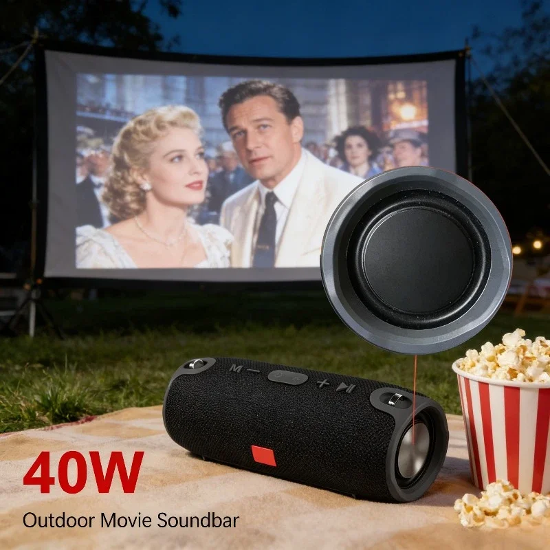 

40W TWS Bluetooth Speaker IPX6 Waterproof 3600mAh Portable Subwoofer Boombox with BT AUX TF USB for Outdoor Party