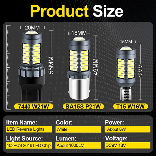 Imagen 2 del producto Para Honda Ridgeline accesorios luces LED de marcha atrás luz de respaldo bombilla 2006 2007 2008 2009 2010 2011-2014 2017-2024