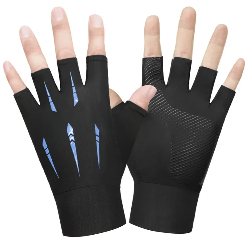 Cycling Gloves Ice Silk Bike Gloves 2 Fingerless Sport Gloves Breathable Mountain Bike Gloves for Cycling Workout  Gym