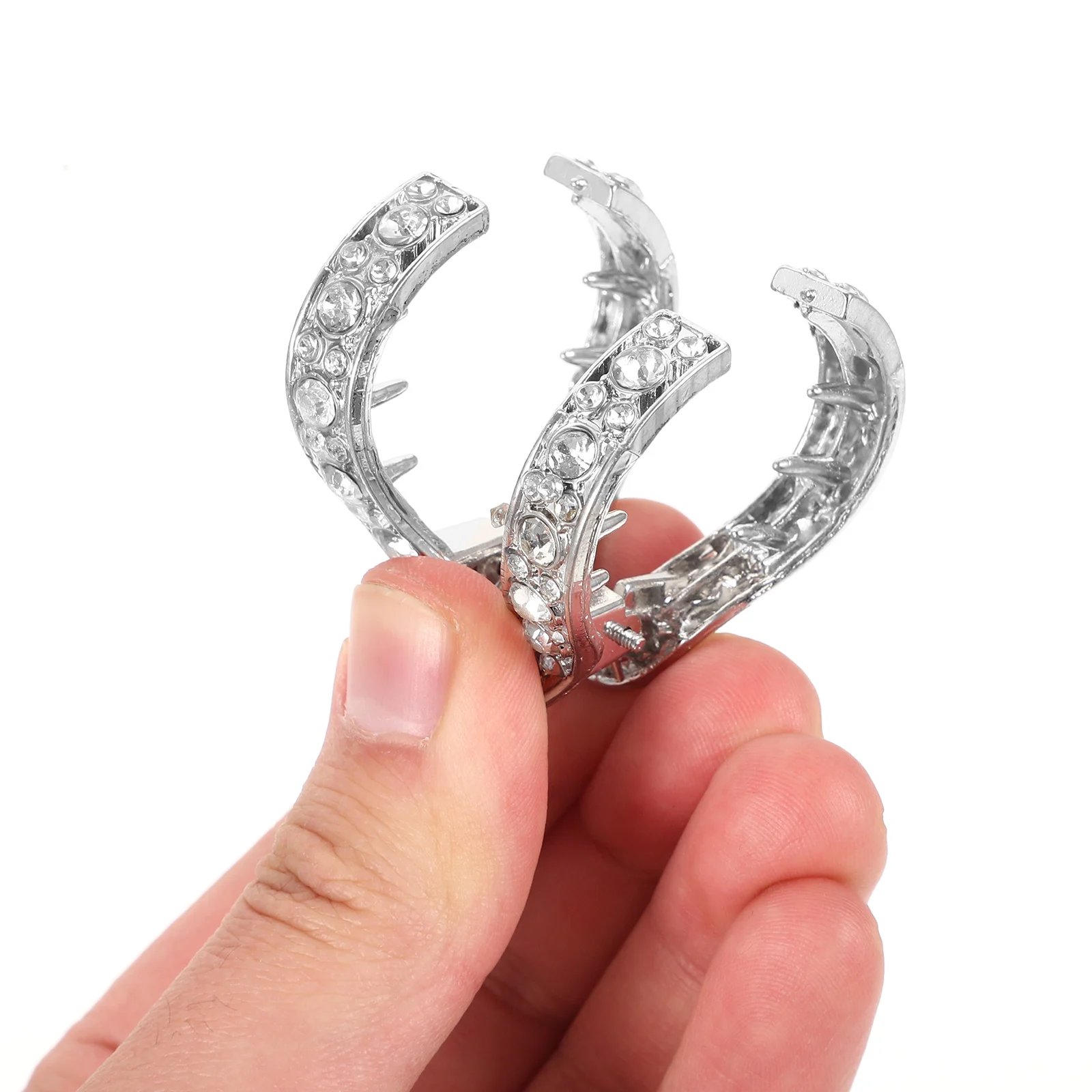 

Заколка для волос со стразами, высокий хвост, крючок, зажимы для женщин, декоративные зажимы из цинкового сплава для девочек