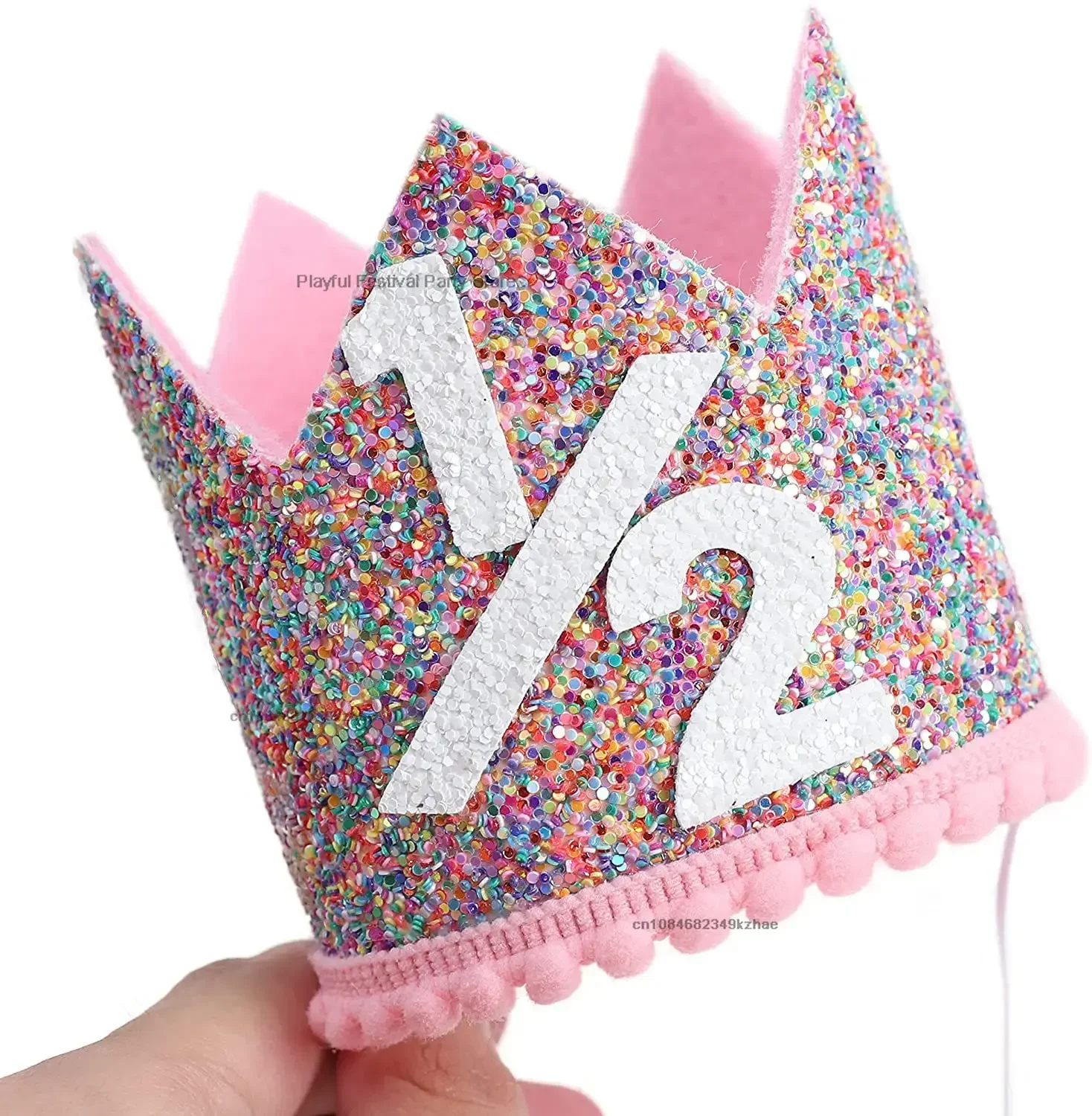 Princess Crown Baby Birthday Party Hat Half Year Old 1 2 3 4 5 6 Years Headband Baby Shower Kids Birthday Decoration Supplies