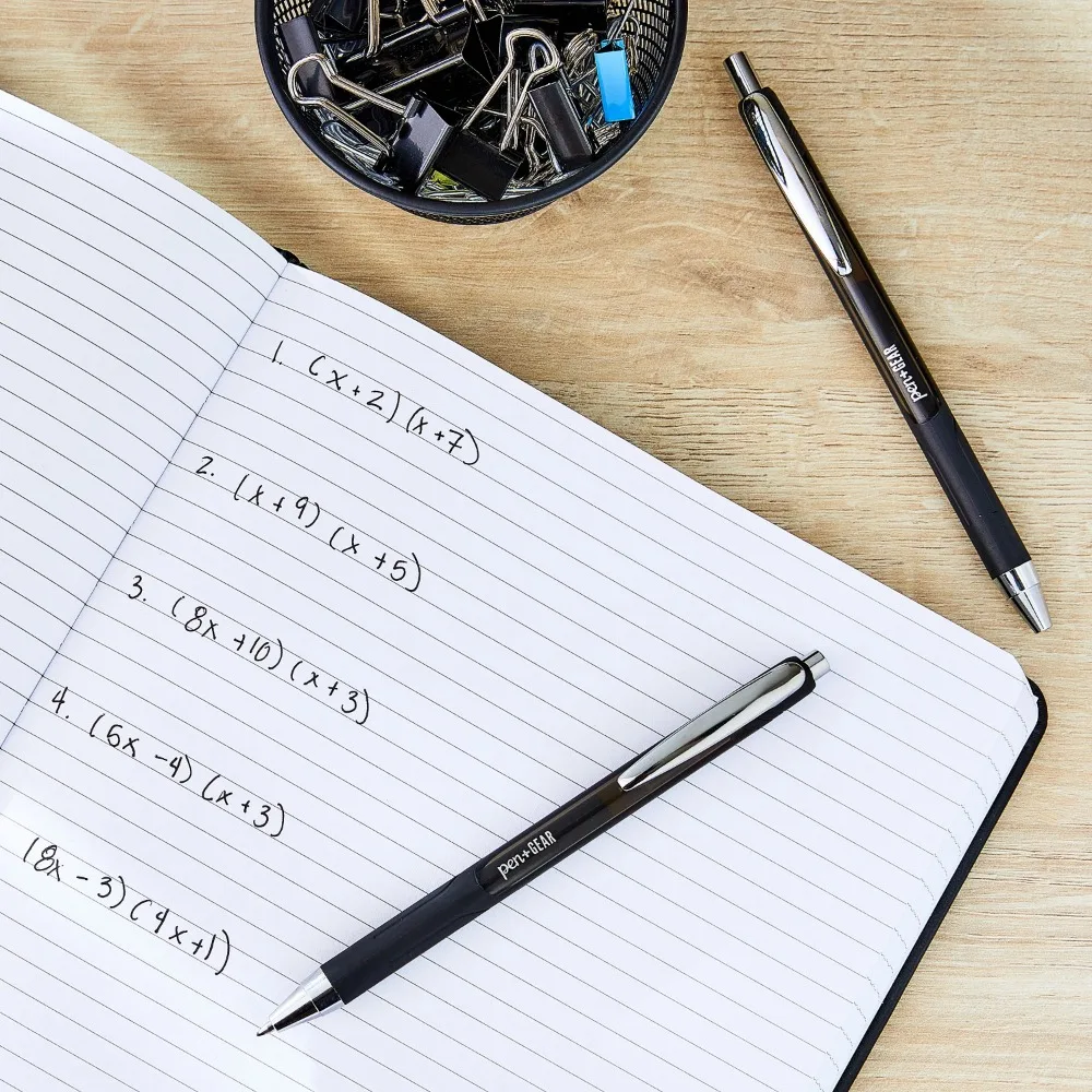 

Retractable Gel Pens, Medium Point, 0.7 mm, Black, 2 Count