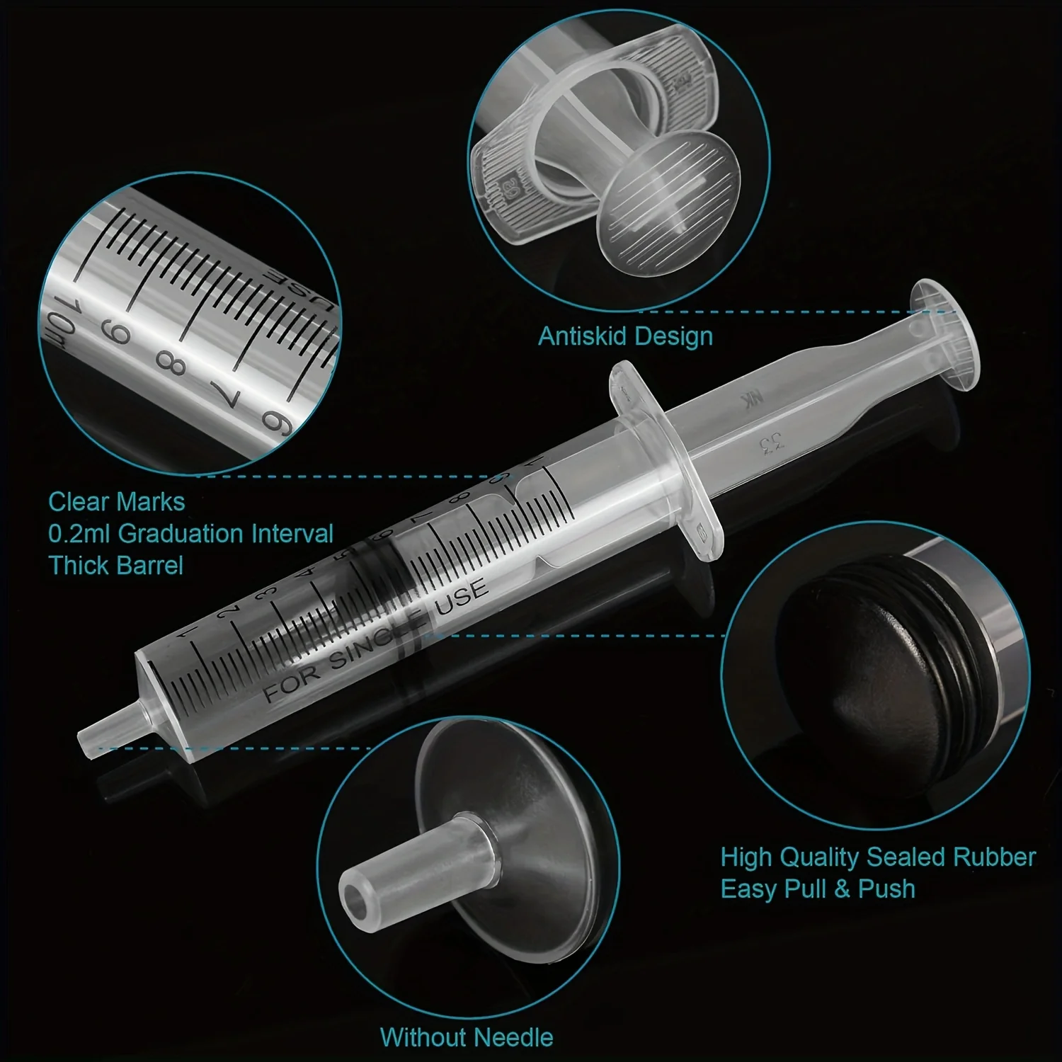 20 Stück 1 ml/3 ml/5 ml/10 ml Spritze mit Kappe, für Klebstoff, Flüssigkeitsverteilung und -messung, Tierfutter, Nachfüllen von Tintenpatronen usw. – Detail 11