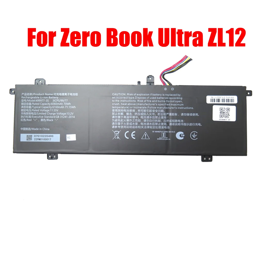 

Laptop Battery For Infinix For Zero Book Ultra ZL12 11.55V 6160MAH 71.15WH 10PIN 9Lines New