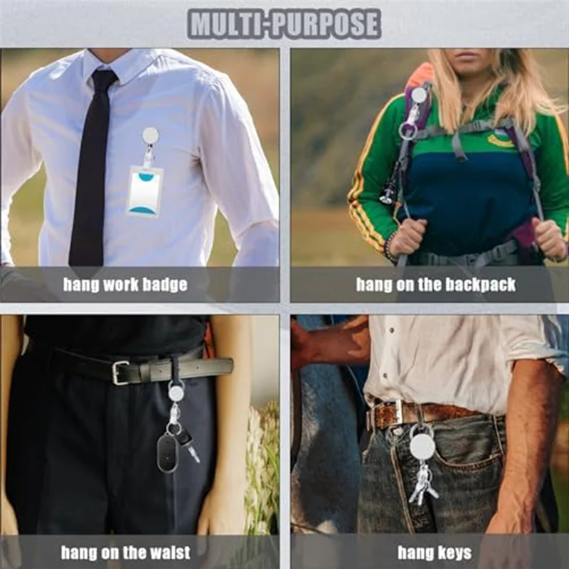 2 шт. выдвижной держатель для ручек, брелок для ручки с катушкой для значка, зажим для ремня и брелок для ключей для медсестер, учителей, официанток, простой в использовании