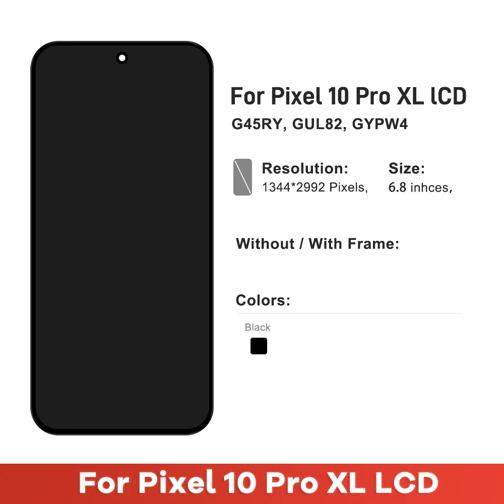 6.8'' For Google Pixel 10 Pro XL LCD Display Screen Touch Panel Digitizer Parts Pixel 10 Pro XL Replacement  WithFingerprint