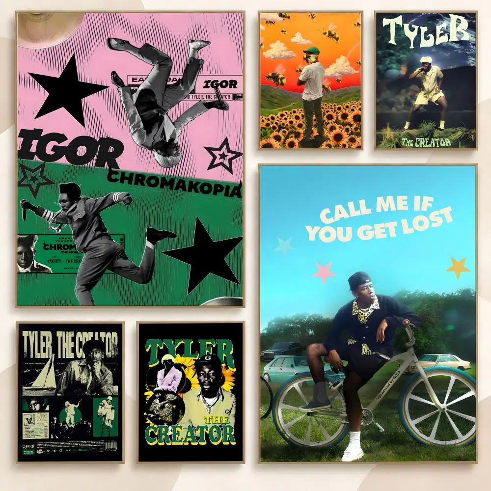 Tyler Gregory Okonma Rapper Album Bold Hip-Hop Style Poster Contemporary Wall Art Print for Bedroom & Living Room, Unframed