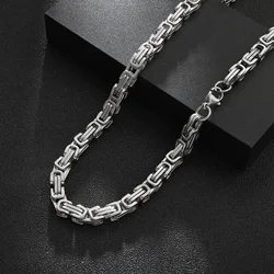 Hip Hop Waterproof 316l Stainless Steel 6mm Byzantine Link Chains For Men Cuba Emperor Necklaces Jewelry