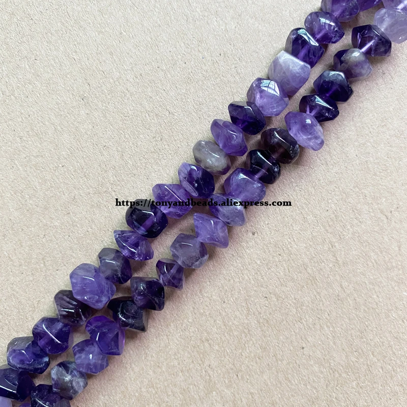 Semi-precious Stone Irregular Faceted Rondelle Purple Amethyst 7