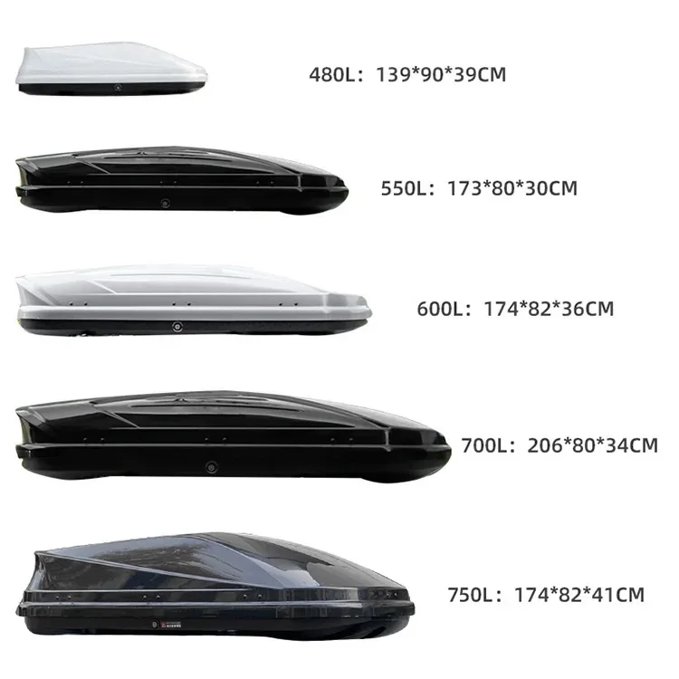 Sports-Style ABS Waterproof Hitch-Mounted Roof Boxes 480L Capacity Car Roof Top Cargo Luggage Rack Storage Carrier Box