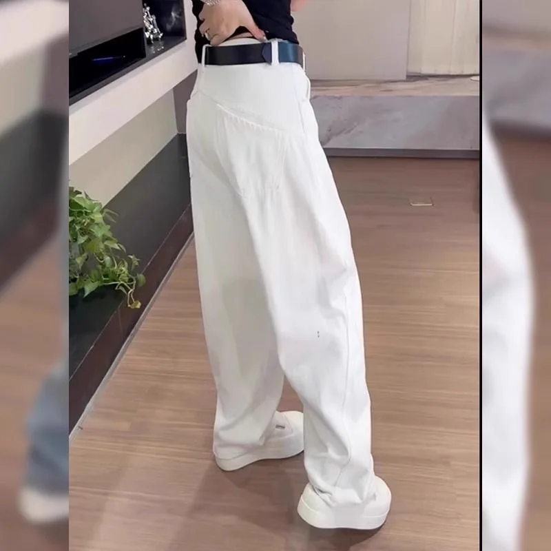 

Женские джинсы с высокой талией и широкими штанинами, осенне-зимние, утягивающие, повседневные, однотонные, из смесового хлопка и полиэстера