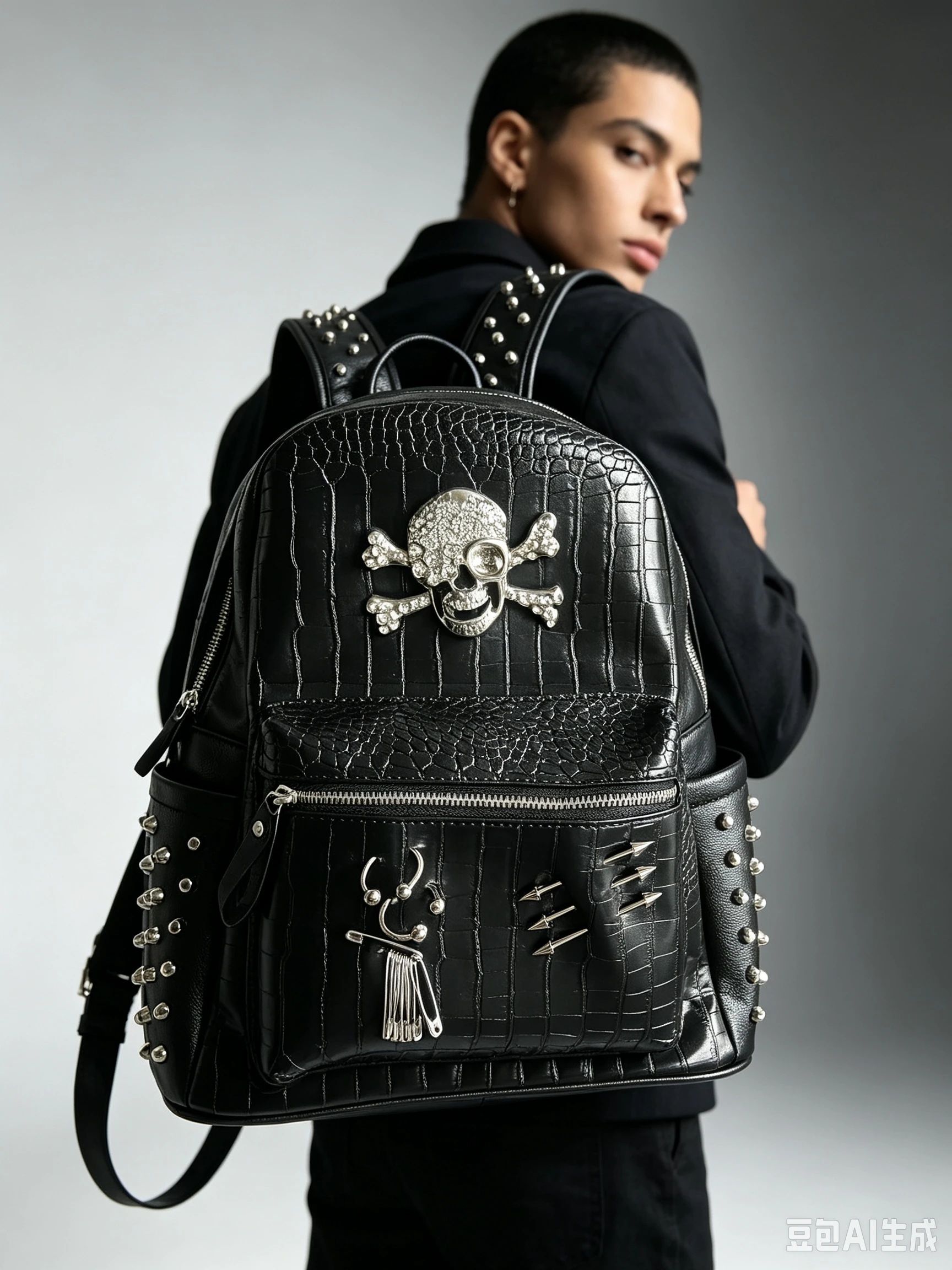 mochila-de-cuero-negro-con-textura-de-cocodrilo-estilo-gotico-punk-con-adornos-de-pin-de-seguridad-con-puas-y-calavera-de-metal-brillante-de-diseno-distintivo