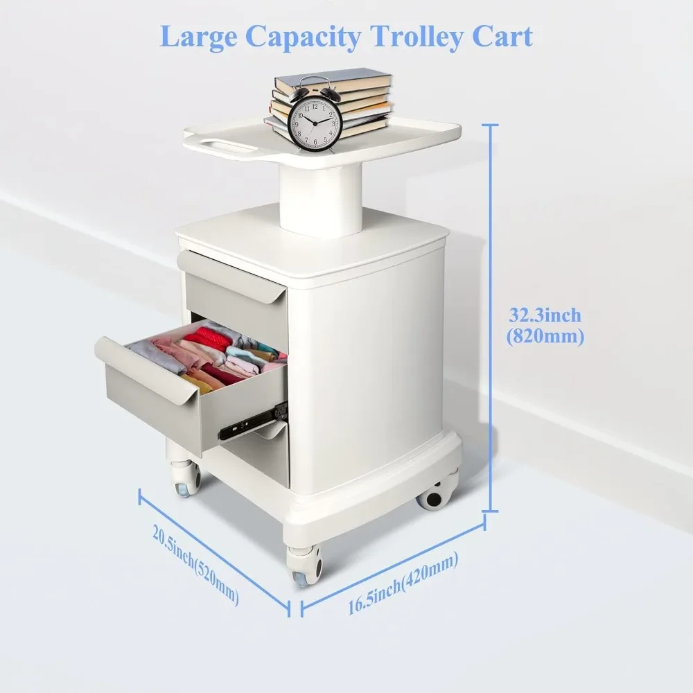 عربة طبية مع أدراج على عجلات عربة الموجات فوق الصوتية المتنقلة عربات الأسنان المتداول عربة تخزين التجميل مع عجلات العجلات #4