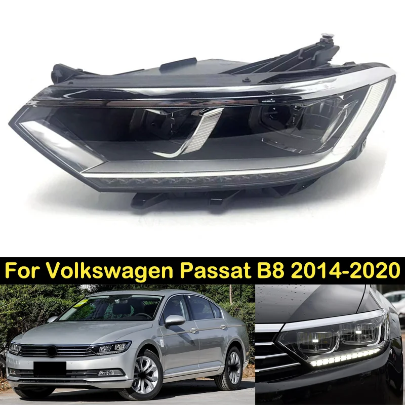 DECHO z diodą LED do Volkswagen VW Passat B8 2014 15 16 17-2020 Reflektor przedni zderzak reflektor montaż reflektora lampa przednia