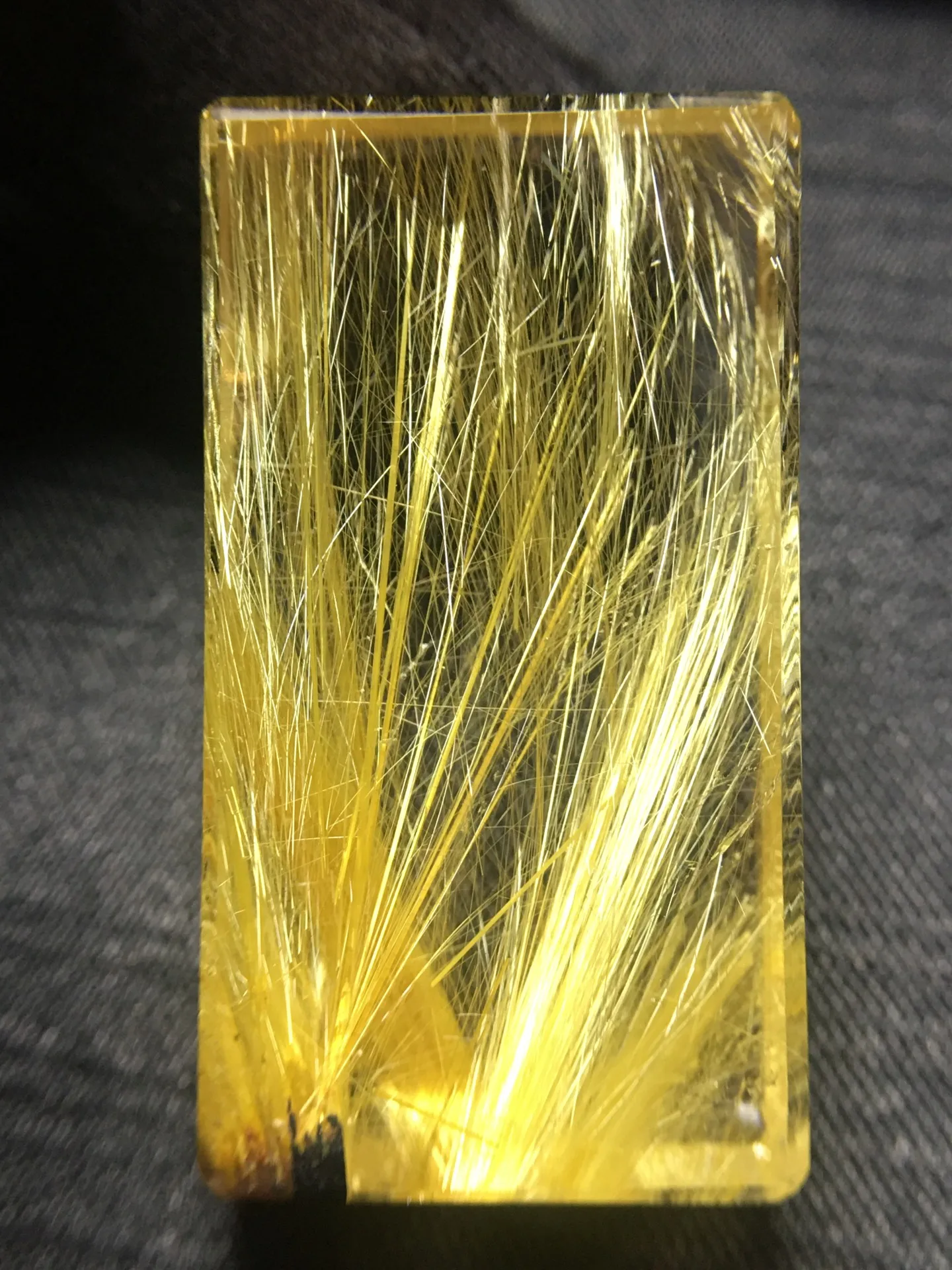 Natural Gold Rutilated Quartz Pendant Rectangle 37.1*20.5*11mm Rutilated Quartz Flower Men Women Brazil AAAAAAA