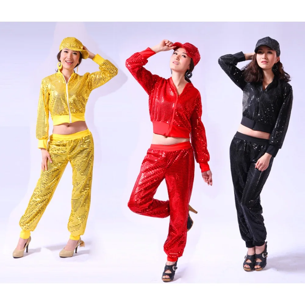 スパークルダンスコスチューム ヒップホップモダン用、トップとショートパンツ付きステージパフォーマンス衣装、女の子男の子コンペティション用