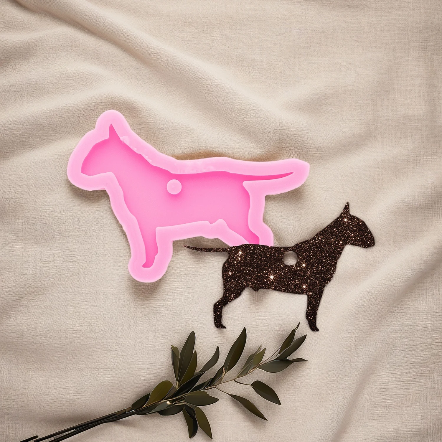 Silicone Pitbull Family Dogs Mold DIY Pendant Resin Hound Mold Keychain Epoxy Resin Jewelry Crafts Casting Mold
