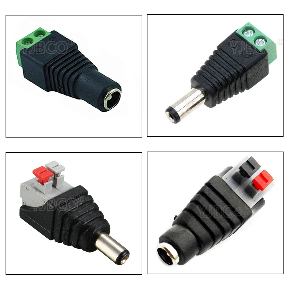 

100pcs DC Connector for LED Strip tape Free Welding Light Strips Adapter Connector Male or Female Lamp bar DC connector