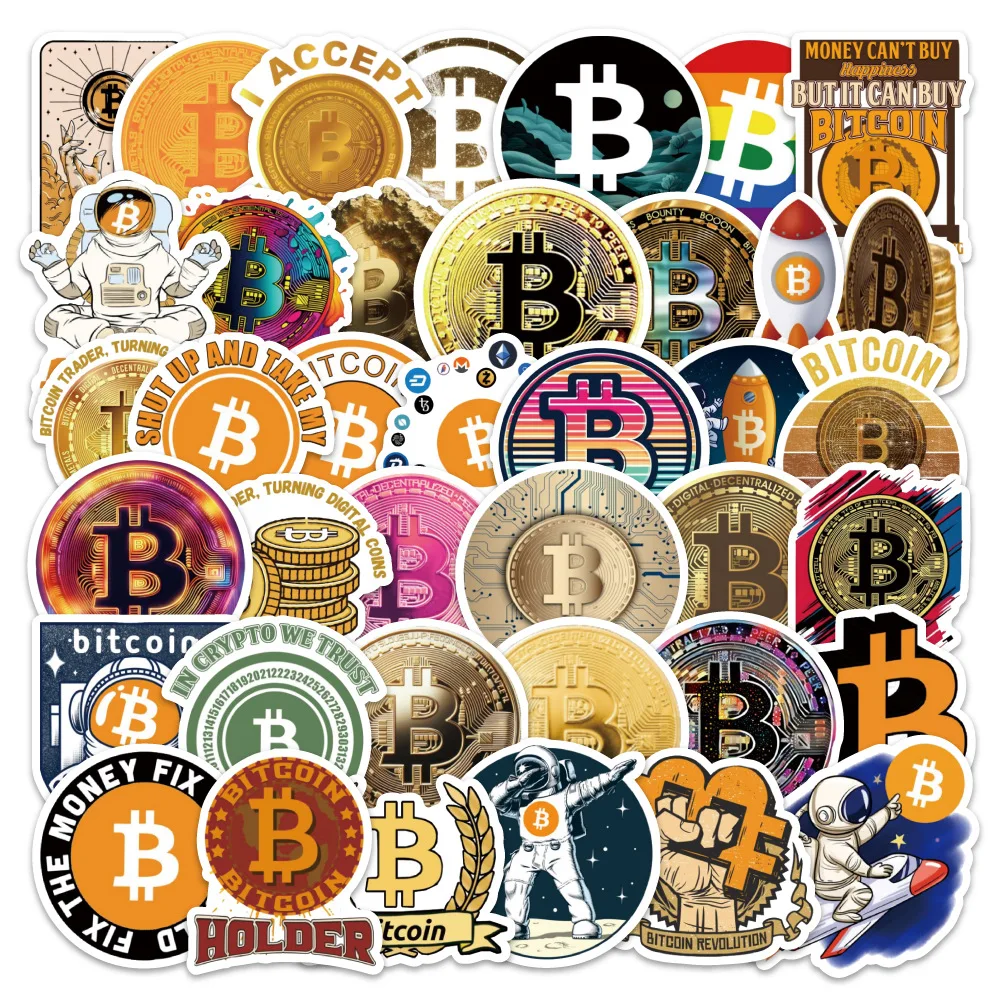 

54PCS Virtual Currency BITCOIN Stickers Cartoon BTC Graffiti Decoration Creative Decorative Luggage Refrigerator Pencil Case
