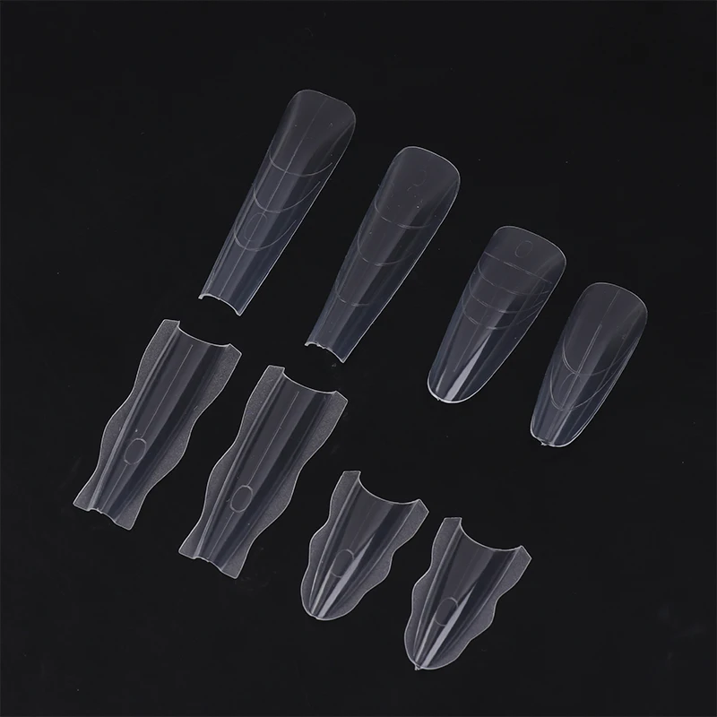 60pcs Sandwich Nails Forms Nail Mold for Quick Nails Extension Plastic Nail Form Tools for Beginners Professionals Women