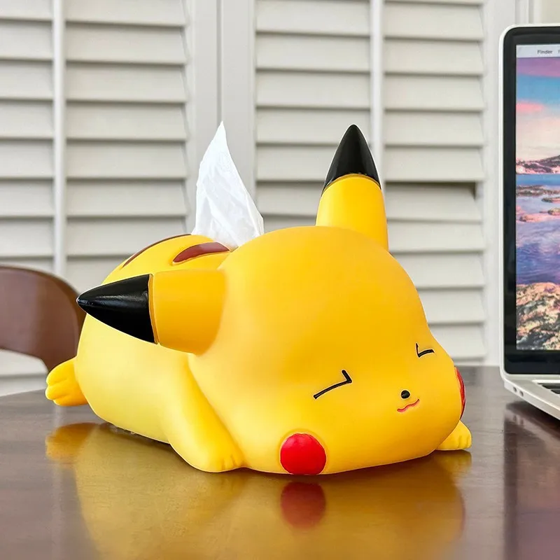 Cartoon Pokemon Tissue Holder Pikachu Plastic Tissue Box Kawaii Tissue Drawer Car Mounted Household Simple Desktop Drawer Box