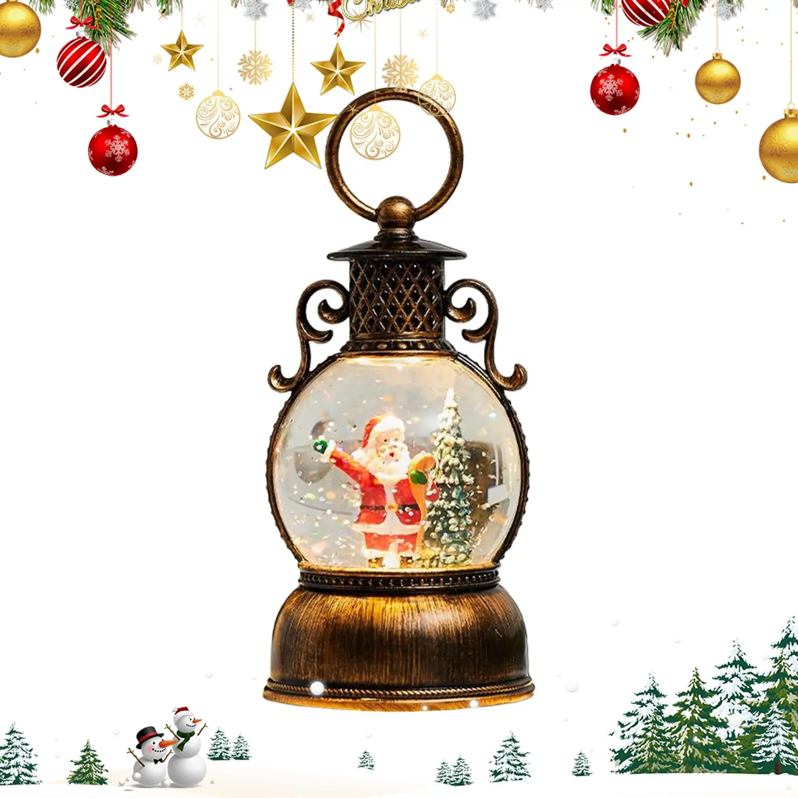 

Снежный шар на Рождество, зиму, ретро-орнамент, Рождественский снежный шар, фонарь, блестящий декор для друзей, подростков, мужчин, женщин, камин