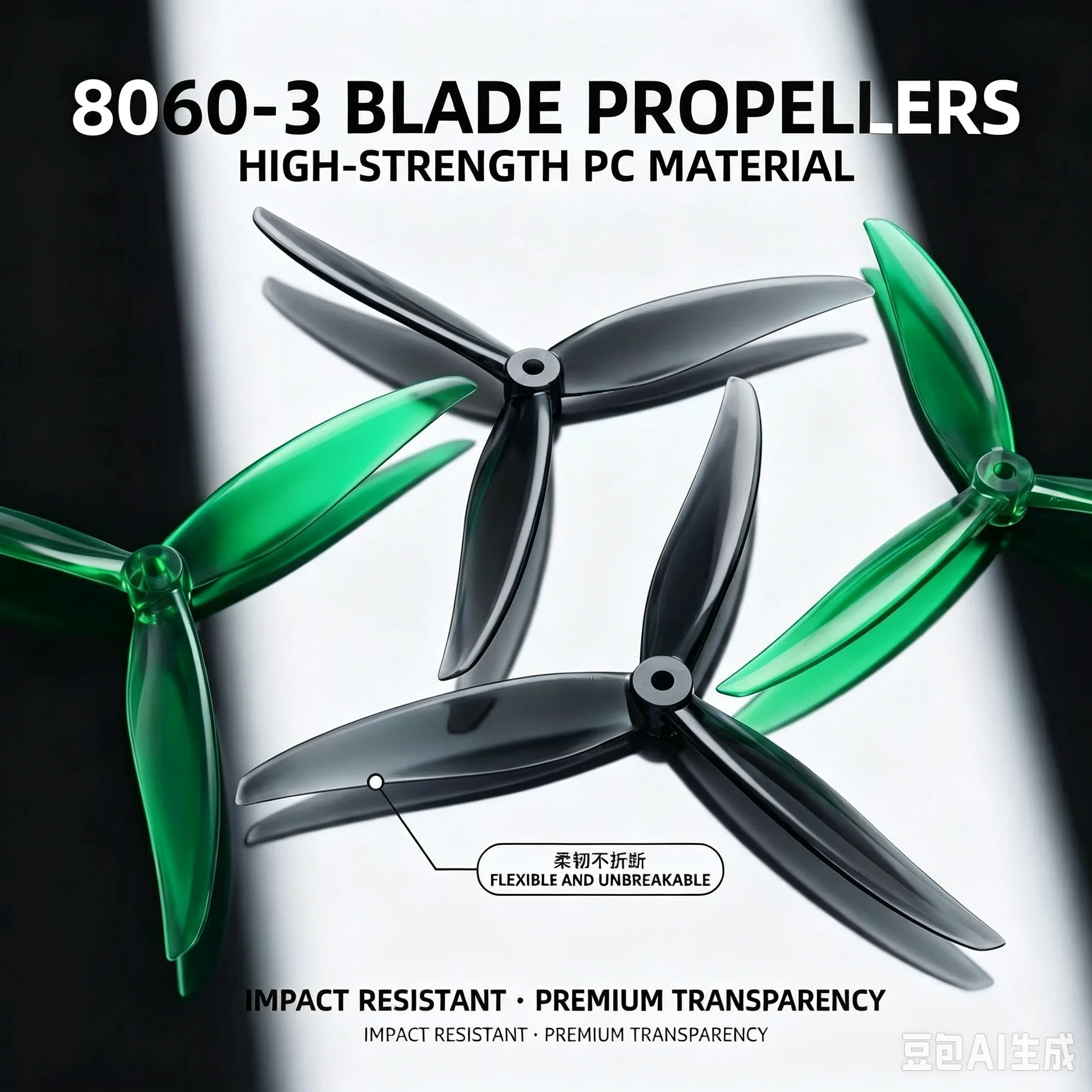 8 Inch 204mm 3‑Blade PC Propeller 5mm Hole CW CCW Durable Replacement Blades for RC Multirotor FPV Long Range Drone Accessories