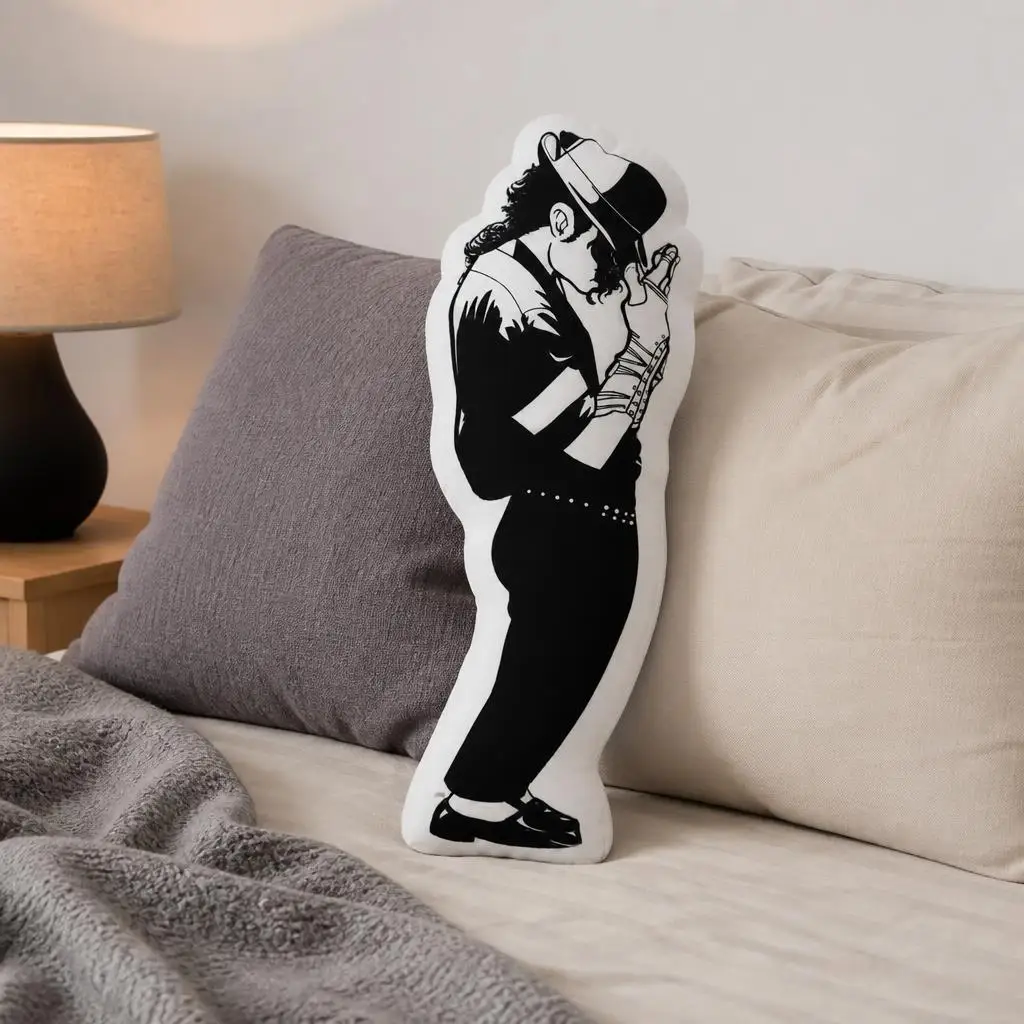 Michael Jackson Pop Music Moonwalk Dance Plush Pillow Cushion Irregular Stuffed Throw Pillow Home Decor Gift Sofa Bed