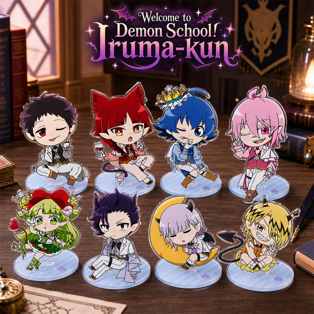 Welcome to Demon School! Iruma-kun 10cm Acrylic Stand Keychain Figure Interlayer Printed Alice Clara Desktop Decoration Gift