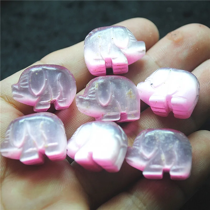 8PCS New Pig Animals Beads No Hole 22X16MM DIY Jewelry Designs Glass Material Cat Eye Good For Your Sellings