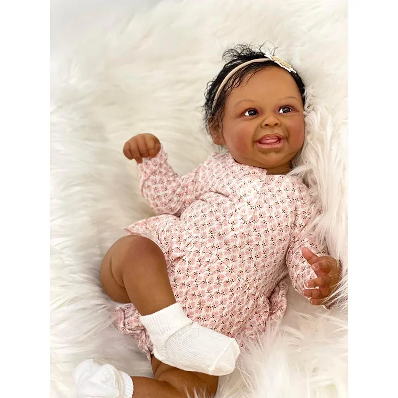 48CM Finished Reborn Baby Doll Harper with Rooted Hair Fresh Colors Kids Toys Real Baby Hand-designed Reborn Doll