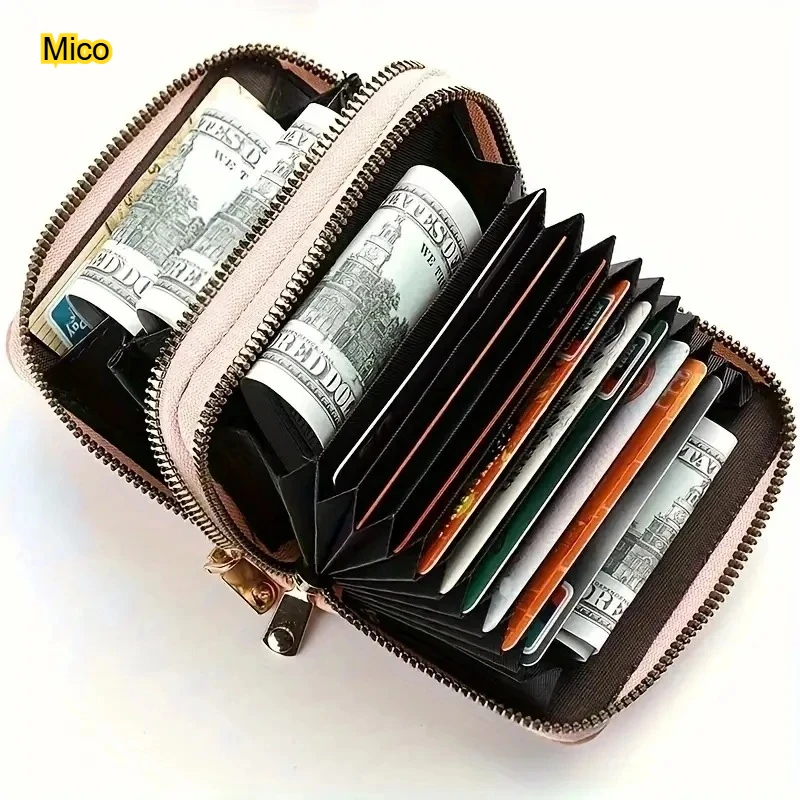 

Korean Style Organ Bag, New Fashion Simple Design, Solid Color, Multi-Card Slot Large Capacity, Zipper Coin Purse & Storage Bag