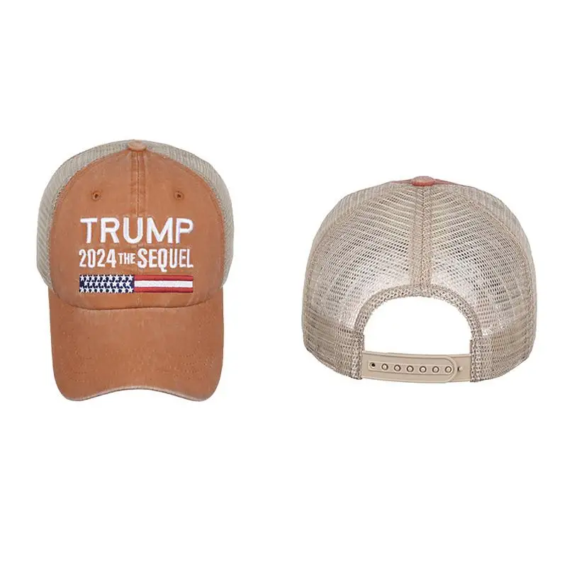 The Sequel USA Flag Embroidered Hat for Outdoors Trump Caps Embroidery Baseball Caps Adjustable Campaign Hat Trump 2024