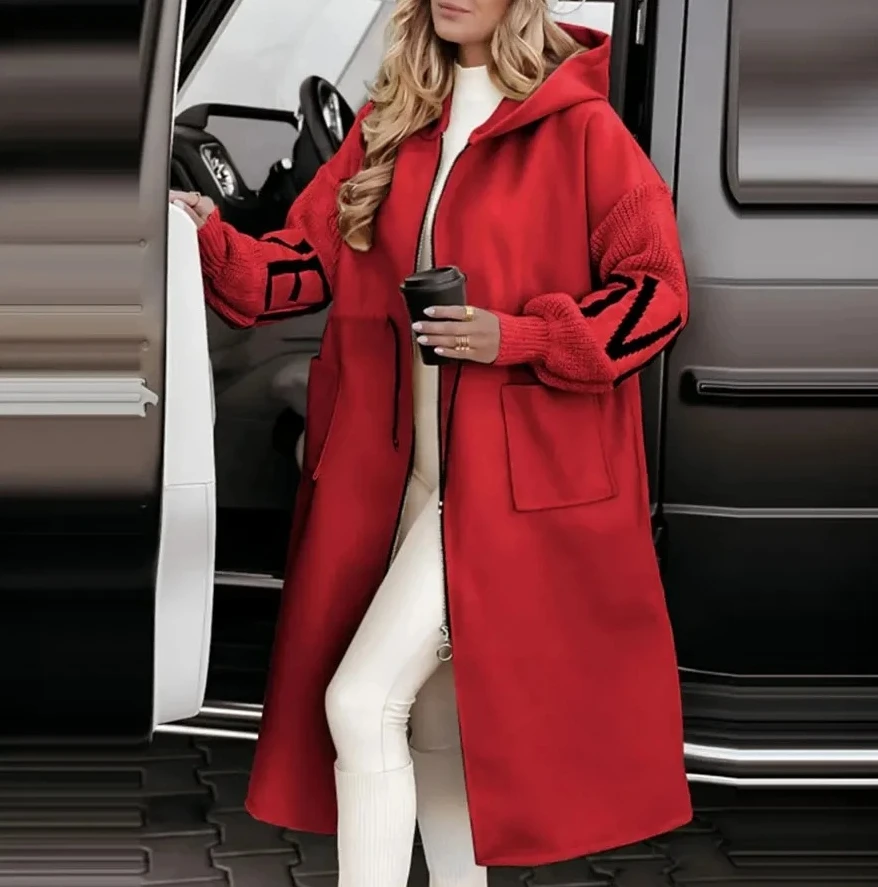 Jesienno-zimowa elegancka biała parka damska, długa kurtka z kapturem, gruba, ciepła, codzienna, modna, nowe płaszcze damskie, odzież wierzchnia.