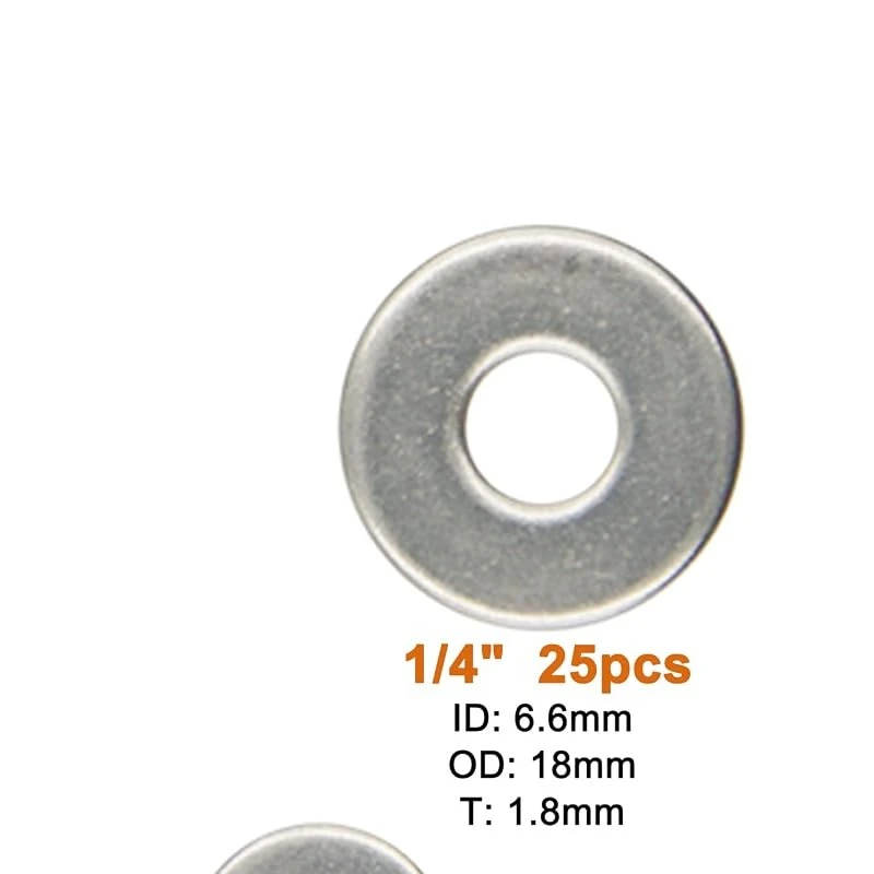 320pcs Steel Flat Washers Set, 3/32