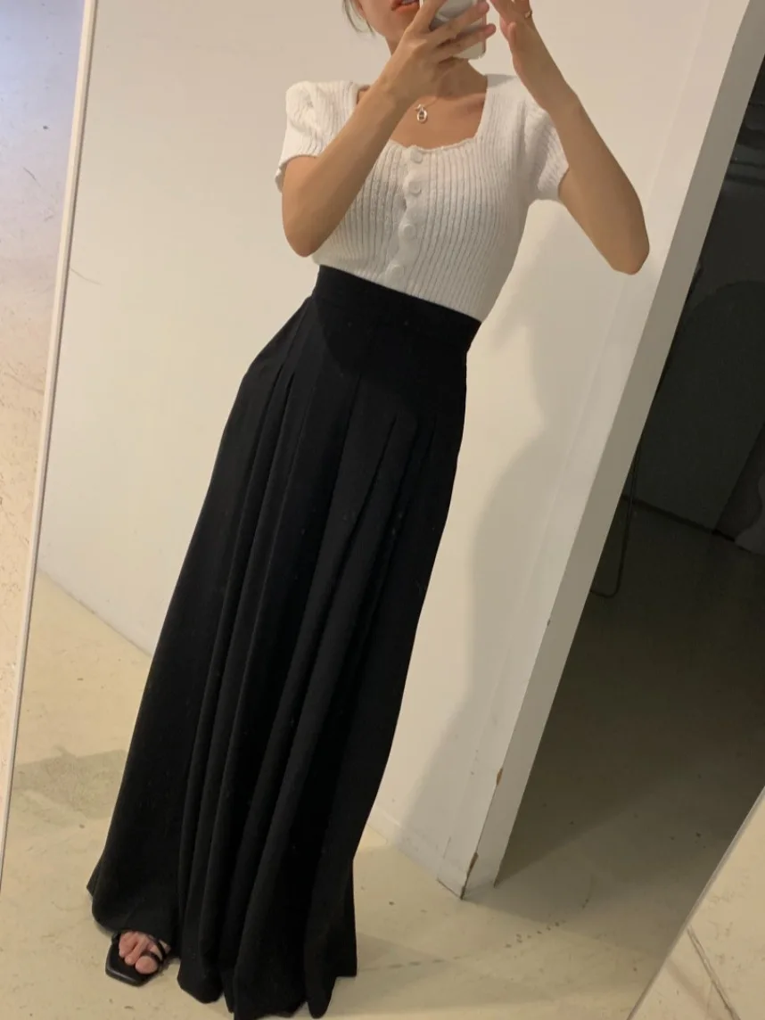 Chic Summer High Waist Loose Casual Pants Women's A-Line Skirt Pants Drapey Versatile plus Size Comfortable Faionable